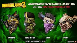 Borderlands 3 has a lot that separates it from the previous games — if you know where to look. New Borderlands 3 Shift Code Unlocks Halloween Vault Hunter Heads