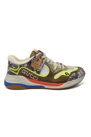 Men S Luxury Sneakers Gucci Sneakers Model Ultrapace Brown With Animal Print Details