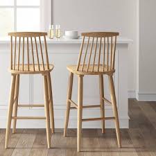 Harwich High Back Windsor Barstool Wood Tone Natural Threshold In 2020 Bar Stools Counter Stools Stools For Kitchen Island