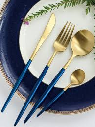 4 Pcs Flatware Set Stainless Steel Modern Spoons Fork Table Knife Set In 2020 Luxury Tableware Cutlery Set Stainless Steel Silverware Set