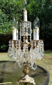 Reserved Antique Crystal Candelabra Vintage Table Chandelier Crystal Table Chandelier Brass Candelabra Vintage Lighting Crystal Candelabra Candle Sleeves Candelabra