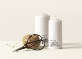 Download White Candle Mockup Scene