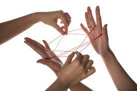 People Playing Cats Cradle Game Close Up Echos Communication