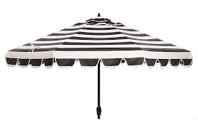 Black And White Outdoor Umbrella With Lights Phoebe Scallop Edge Patio Umbrella Black White 9 In 2020 Patio Umbrella Patio Umbrellas Outdoor Patio Umbrellas