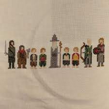 8 bit nes smash bros. 8 Bit Cross Stitch Of The Fellowship Lotr