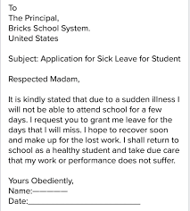 Sample applications on common reasons for leave. Write An Application To The Principal Of Your School For 3 Day Leave Brainly In