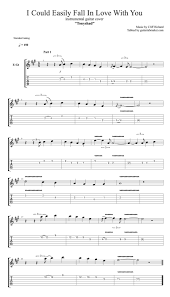 I Could Easily Fall In Love With You Tab Instrumental Guitar Tab Guitar Tabs Guitar Sheet Music Guitar Songs