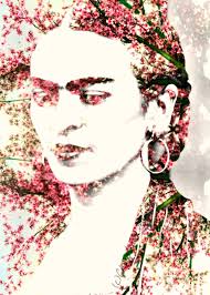 Frida Kahlo Art Cherry Blossom Tree Surreal at www.artdecadence.etsy.com