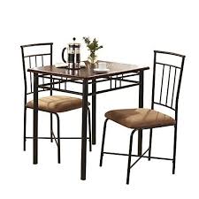 Mainstays 3 Piece Wood And Metal Dining Set Metal Dining Set Dining Table In Kitchen Kitchen Table Decor