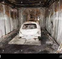Car Spraying Paint Booth Oven burnt out following fire Stock ...