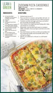 Zucchini Pizza Casserole Lean Meals Lean And Green Meals Greens Recipe
