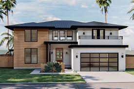 Plan 62871dj Modern Prairie Style House Plan With Second Floor Deck In 2020 Prairie Style Houses House With Balcony Modern Style House Plans
