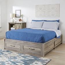 For a queen platform bed has ample storage platform bed queen orlando walnut queen platform bed with our customers. Better Homes Gardens Modern Farmhouse Queen Platform Bed With Storage Rustic Gray Finish Walmart Com Walmart Com