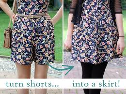 Coloured Theory Diy Turn Shorts Into A Skirt Diy Skirt How To Make Skirt Upcycle Clothes