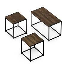It provides a combination of modern and classic elements. Furinno Camus Modern Living Room Table Set With One Coffee Table And Two End Tables Columbia Walnut Walmart Com Walmart Com