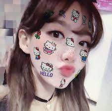 Nayeon Hello Kitty Icon Hello Kitty Face Stickers Kawaii Girl