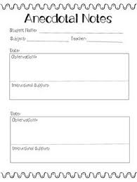 Anecdotal Notes Template Anecdotal Notes Teacher Observation Teacher Observation Form