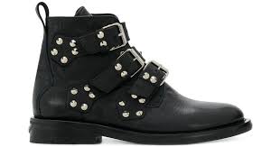 Zadig Voltaire Leather Laureen Spike Boots In Blue Lyst