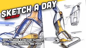 If you press a suction cup flat against a wall and pull back, the inside of the cup will contain a vacuum. How To Draw A Vacuum Cleaner Industrial Design Sketching Youtube