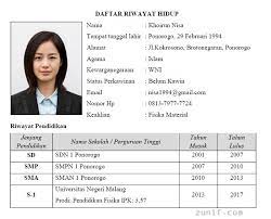 Contoh Daftar Riwayat Hidup Disertai Contoh Cetak Tulis Tangan