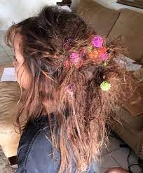 My Daughter S Hair After She Thought It Would Be Funny To Put Bunchems In Her Hair Her Hair Hair Hair Wrap