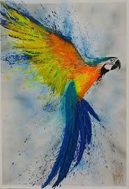Acrylic Bird Paintings On Canvas Guaca Hey Hey Colorful Animal Paintings Animal Paintings Acrylic Bird Painting Acrylic