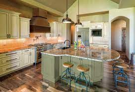Homeowners and contractors love us. Green Kitchen With Cream Cabinets Novocom Top