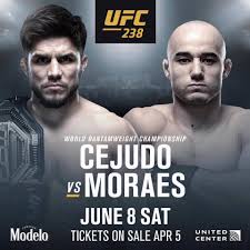 Two title fights plus five of the top nine ranked ufc bantamweight fighters highlight the ufc 238 fight card on june 8 in chicago. Henry Cejudo Vs Marlon Moraes For The Ufc Bantamweight Strap Official For Ufc 238 Mma India