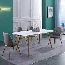 Trisha yearwood nashville 5 piece round table dining set. White Modern Dining Table Sets Oval Slate Marble Top 4 And 6 Seater Dining Room Table Cheap Grey Pu Leather Chairs Dining Tables Aliexpress