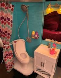 Feb 19, 2016 · vintage bathrooms often take a charming cottage turn. My Life As Bathroom Play Set With Shower And Light Up Vanity For 18 Doll 17 Pieces Walmart Com Walmart Com