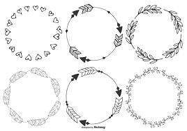 Cute Hand Drawn Boho Frames Vector Choose From Thousands Of Free Vectors Clip Art Designs Icons And Illu Boho Frame How To Draw Hands Monogram Circle Frame