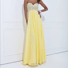 Tony Bowls Le Gala Yellow Prom Dress With Jewels