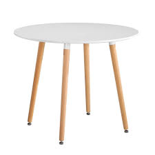 George oliver blandford beech wood coffee table hpmw2687 table top color: Goldfan Wood Dining Table Modern Round Kitchen Table Coffee Table With Natural Beech Wood Legs 90cm White Table Only Buy Online In Antigua And Barbuda At Antigua Desertcart Com Productid 122099225