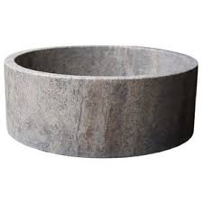 cylindrical natural stone vessel sink