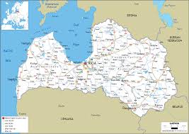 Latvia topographic map, elevation, relief. Latvia Map Road Worldometer