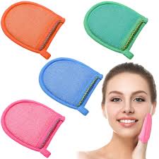 Amazon.com: 4 Pcs Facial Scrub Exfoliator Mitts Deep Exfoliating Gloves  Face Scrub and Body Scrub Mitt Face Cleaning Mitten Skin Cleanser Dead or  Dry ...