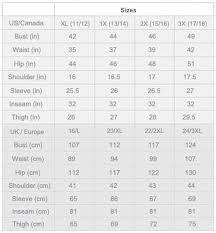 Usa Plus Size Chart Mens Clothing Google Search Size