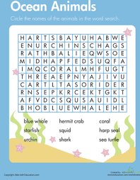 These are caused by plate tectonics, makes cracks in the earth when they occur. Habitats Word Search Ocean Animals Worksheet Education Com