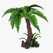 Cartoon Palm Tree 3d Model Cartoon Palm Tree Cartoon Trees Palm Tree Drawing