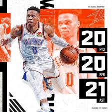 Nba On Tnt On Instagram Russ Just Became The 2nd Player In Nba History To Record A 20 20 20 G Sport Poster Design Basketball Design Sports Design Inspiration