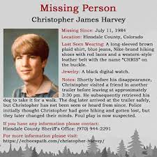 Christopher Harvey Missing Persons Harvey Cold Case