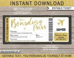 It is used to… there are so many ways to make gift certificates personally and use of printable gift certificate samples is one of them.here we have. Printable Boarding Pass Template Surprise Fake Airline Ticket Trip Gift Airplane Flight Destination Plane Gold Instant Download By Simonemadeit Catch My Party