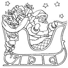 Santa In Sleigh With Elf Coloring Page Santa Coloring Pages Christmas Coloring Sheets Christmas Coloring Pages