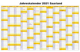 In den winterferien 2021 saarland beträgt die anzahl der ferientage 9 tage, dafür werden 5 urlaubstage benötigt. Kostenlos Feiertagen Jahreskalender 2021 Saarland Kalender Zum Ausdrucken Pdf The Beste Kalender