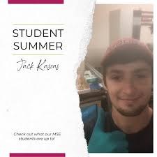 Check out what our MSE students are up to this summer! Jack Kaszas ('23) is  working at Riman Lab Group at Rutgers this summer. He's working with a lab  group that's developing