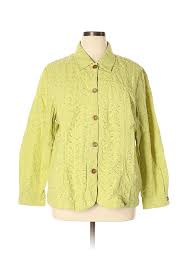 details about coldwater creek women green jacket 2 x plus