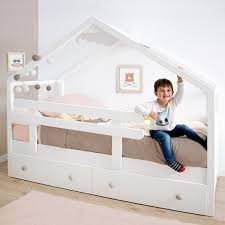 Colori disponibili + 3 altro. Letto A Casetta Con Cassetti Bianco Tetto