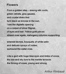 April 4, 2010 ebook #31877. Flowers Poem By Arthur Rimbaud Poem Hunter