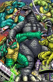 Godzilla Vs Teenage Mutant Ninja Turtles Godzilla Pinterest Godzilla Pensamientos Y Tortugas
