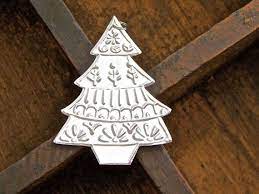 5 Metal Christmas Trees Handmade Christmas Ornaments Mexican Tin Foil Decoration Silver Christmas Ornaments Metal Christmas Tree Handmade Christmas Ornaments